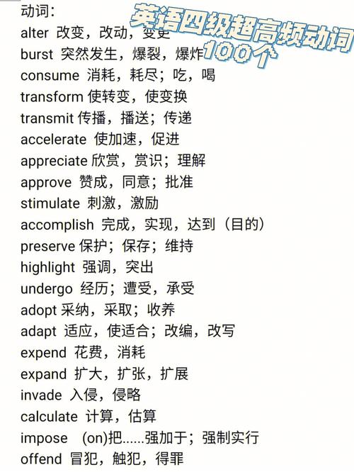英語四級高頻詞匯表-英語四級高頻詞匯表打印