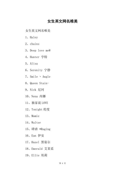 非主流英文個(gè)性網(wǎng)名-非主流英文個(gè)性網(wǎng)名女