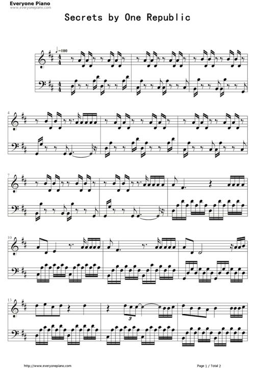 onerepublic secrets-onerepublic secrets前奏